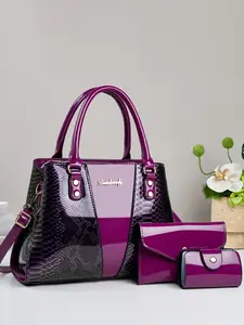 Snake Skin Leather Handbag Set, Designer Brand Women's Crossbody Bag, Casual Versatile 3-Piece Set, Perfect for Work Commute Travel Parties