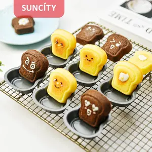 6pcs Chef Hat Mini Cake Molds, Cute DIY Bread Toast Baking Tools, Home Use Non-Toxic Bakeware Set, Creative Handmade Cooking Accessories
