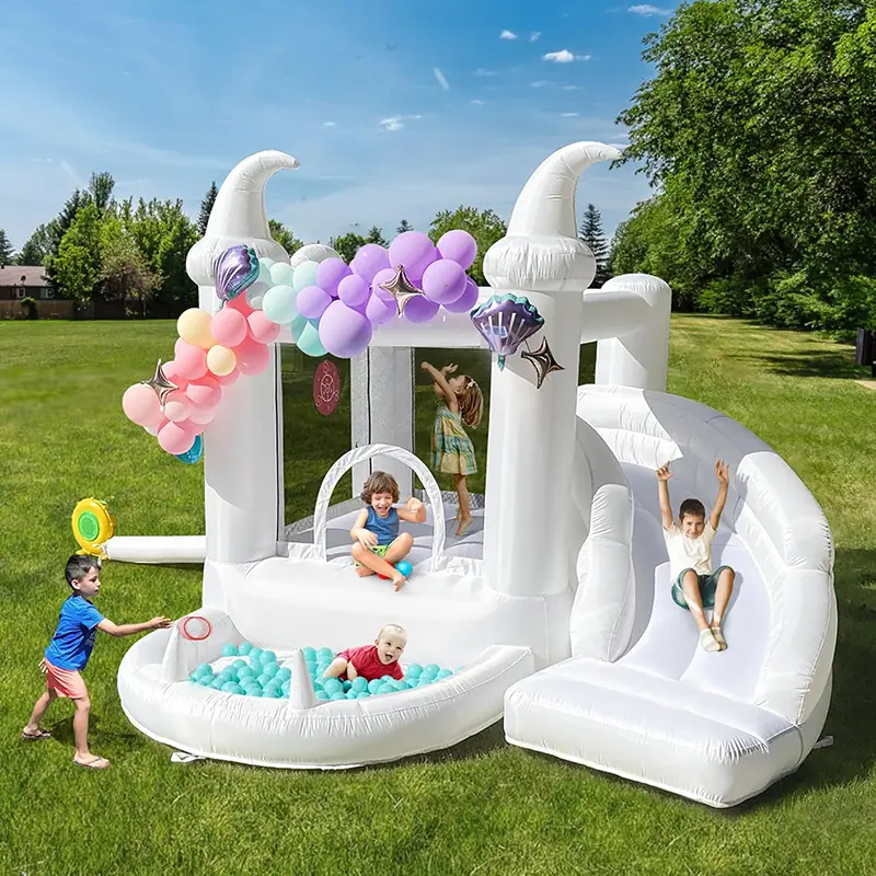 Oxford BPA-Free Kiddie Inflatable Bouncing House with Ball Pool, Slide, Magic Hat – Playground Equipment for Kids’ Birthday Party Gift Jumper