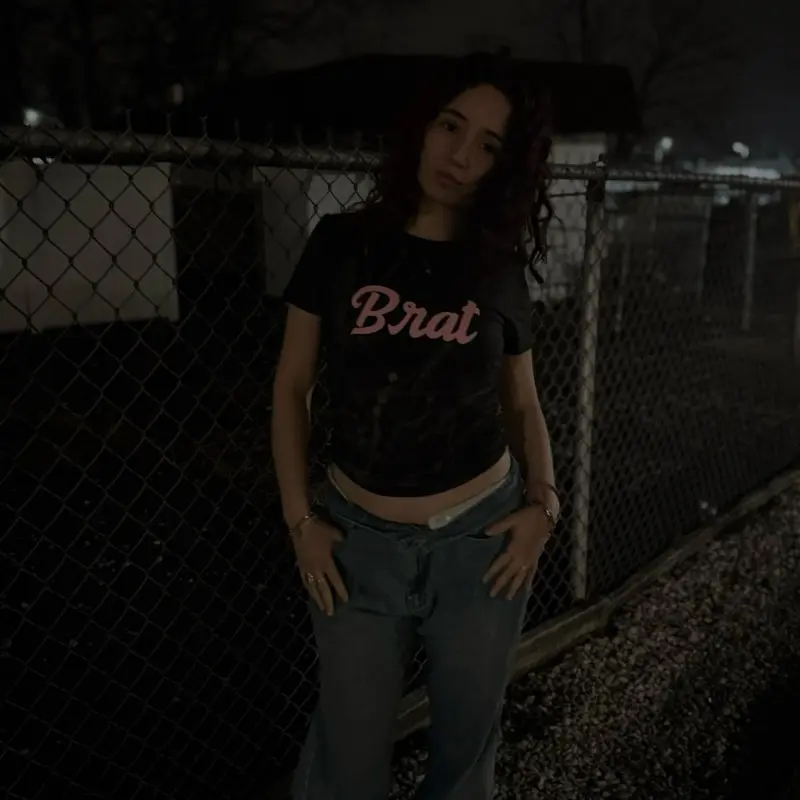 BRAT EDITION Women's Black T-Shirt with Pink 'Brat' Print - Casual Fit, Short Sleeve, Perfect for Everyday Wear