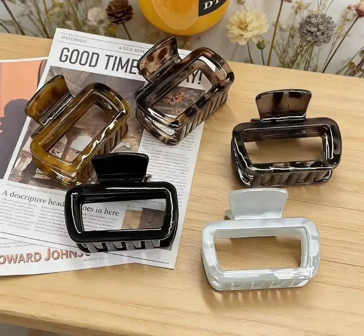5PCS Rectangle Hair Clips Set – Strong Grip Claw Clips for Women, Great for Makeup, Shower, Office & Daily Use