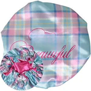 Ruffle Women Girls Satin Silk Sleeping Night Bonnet Cap for  Hair