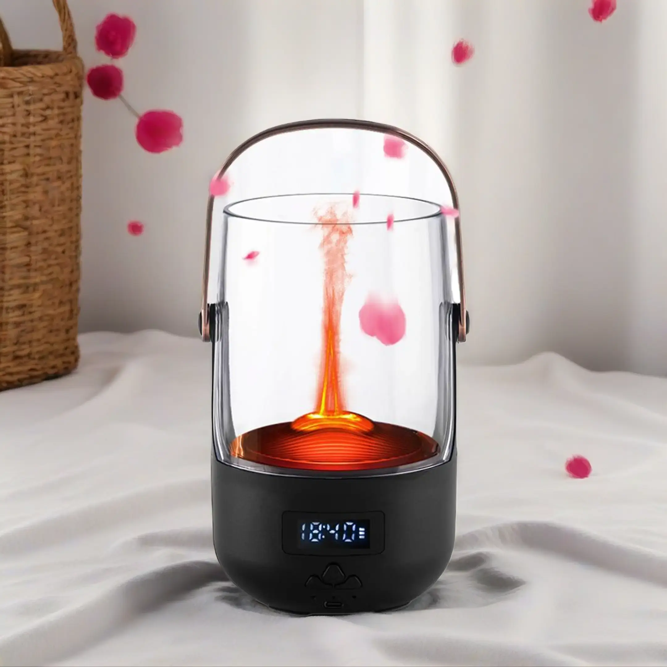 200ML Vintage Flame Aromatherapy Diffuser - Programmable Fragrance Machine, Electronic Humidifier with Scheduled Shutdown Safety Auto-Off for Cozy Nights, Home Appliance Aromatherapy Diffusers, Automated Aromatherapy