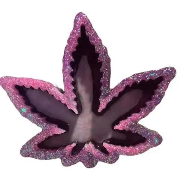 The Kira-artisan made resin MJ leaf ashtray Metallic Decor