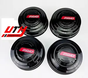 4x Rays LPS Center Cap BK/Red *Bore 112 57Trans-X 57CR-X 57DR-X TE37XT TE37Large