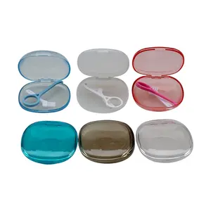 Dental Retainer Storage Box with Cleaning Toothbrush, Teeth Cleaner and Invisible Aligner Remover Hook, Essential Denture Care Kit for Adults and Kids