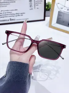 Trendy Color Changing Glasses, Lightweight Durable Metal Frame, Oval Shape, Perfect for Work & Daily Use, Stylish Streetwear Accessory