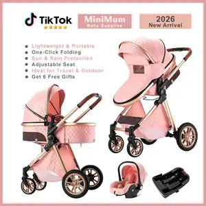 Ultra Lightweight Foldable Baby Stroller for Modern Parents, One-Hand Easy Fold & Storage, Sun Protection Canopy, Multi-Position Adjustable Backrest, Large Storage, Suitable for Baby Boys & Girls, Hassle-Free for Travel, Shopping & Strolling