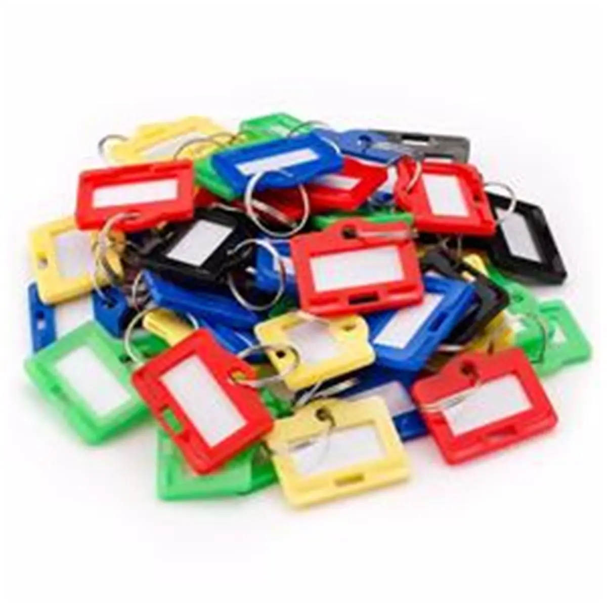 212 MAIN Small Assorted Write-On Key Tags - 100-Piece Keychain Set for Office, Commercial Furniture Use