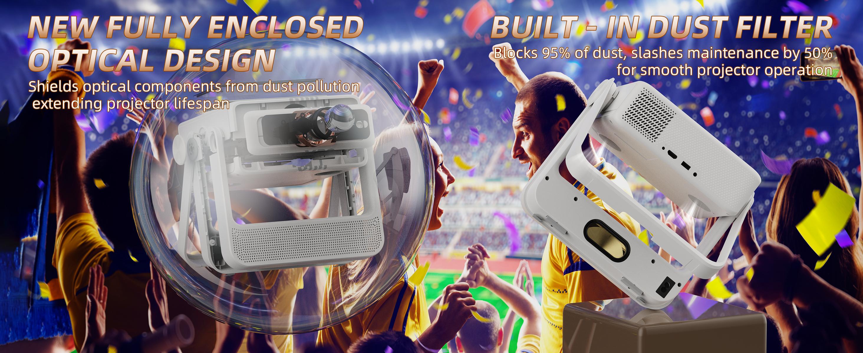 XBJ A5PRO Projector with 8K/1080P Smart Touchscreen WiFi6/5G Android 11 BT5.4 350 ANSI Wireless Screen Projection for Outdoor Movies