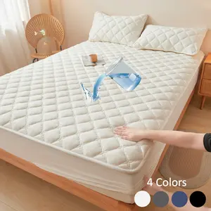 2pcs/3pcs waterproof and dirt-proof mattress cover Soft, comfortable and breathable mattress protector Suitable for bedrooms, guest rooms, apartments, schools and families with children, pets or the elderly Twin/Full/Queen/King Fitted sheet