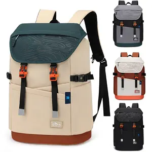A lightweight travel backpack suitable for both men and women, with adjustable shoulder straps, computer compartment, nylon material, zipper closure, polyester lining, cleaning wipes, and detailed stitching