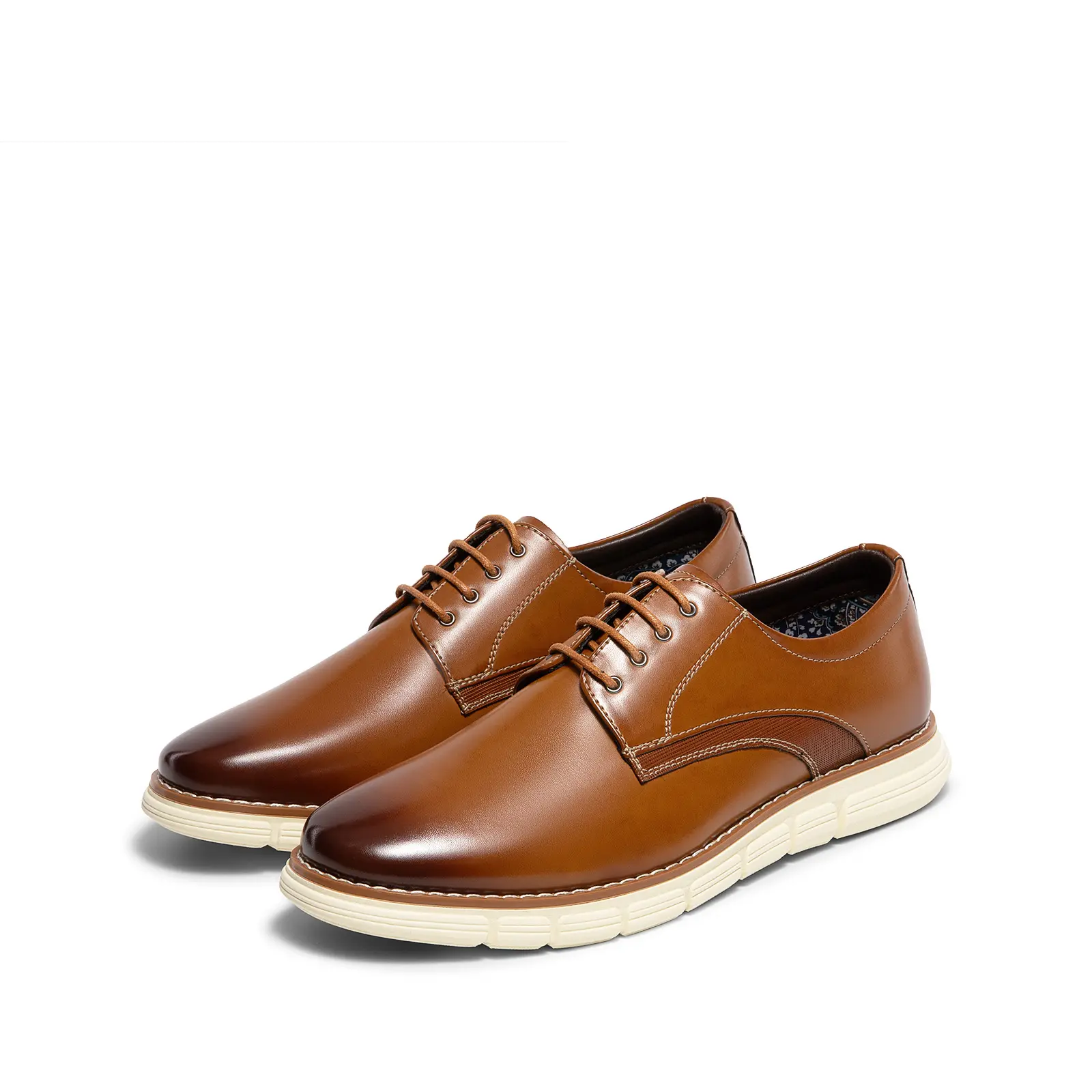 BRUNO MARC Men's CrossFlex Neat Polish Dress Oxford Shoes - Lightweight, Wide Plain-Toe, EVA Outsole, Casual Oxford Shoes for Walking, Walking Shoes