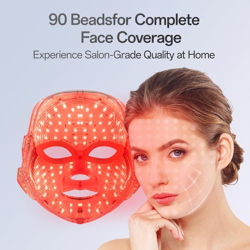 7-Color LED Phototherapy Face Mask: Brightens skin tone, reduces wrinkles, and smooths skin | Portable skincare, rechargeable wireless beauty gift, ideal for Christmas and at-home skincare.