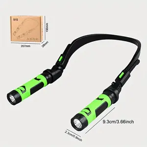 Rechargeable Neck Lamp Featuring an LED Flashlight with a Magnetic Base, Offering Two Lighting Modes And a 120 °   Flexible Arm, Ideal for Reading, Outdoor Night Running, Camping, Hunting, Tasks, And More