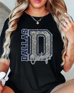 Dallas Football Coquette Style T-Shirt - Trendy Vintage Graphic Tee for Fans