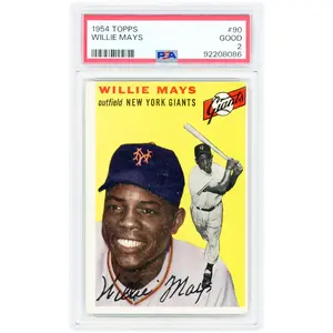 Willie Mays San Francisco Giants 1954 Topps #90 PSA Authenticated 2 Card