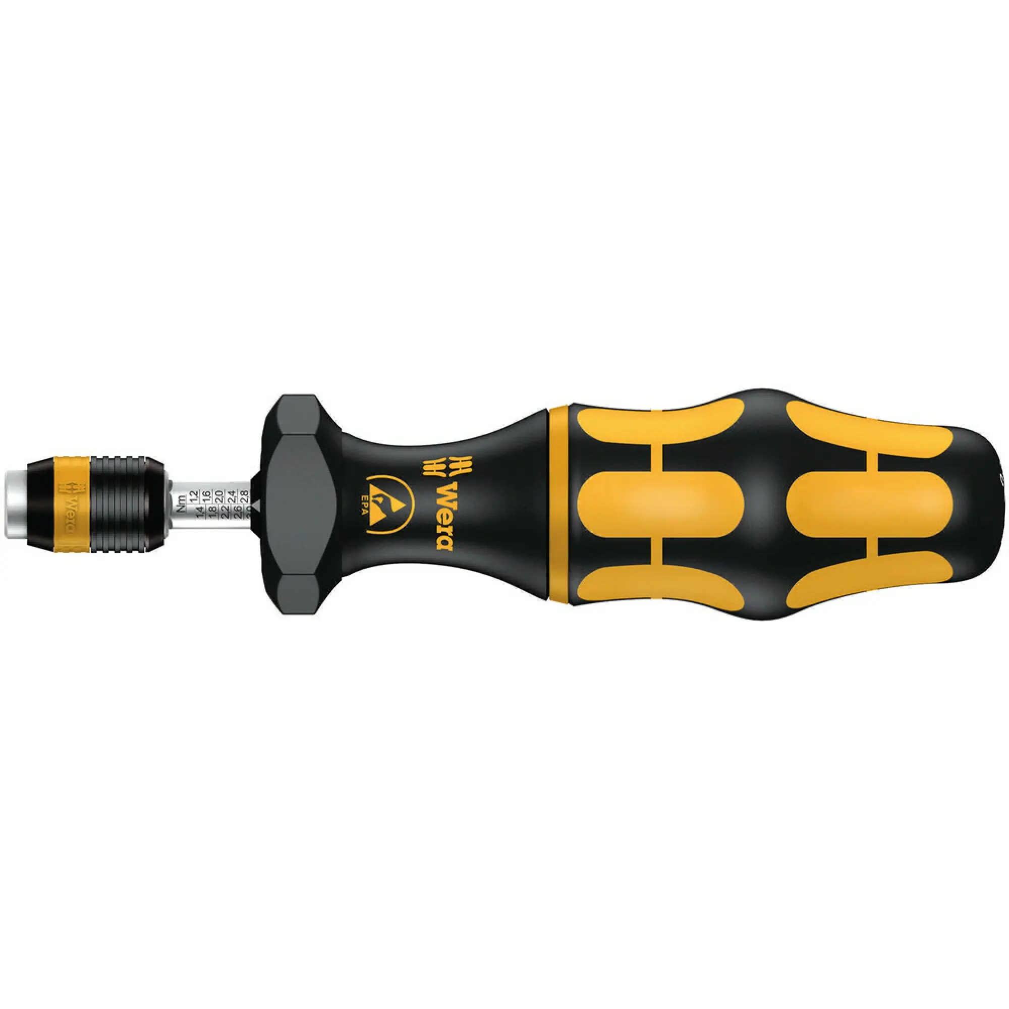 Wera Series 7400 Kraftform ESD adjustable torque screwdrivers (2.5-29.0 in.lbs.) with Rapidaptor quick-release chuck, 7445 ESD x 2.5-11.5 in. lbs.
