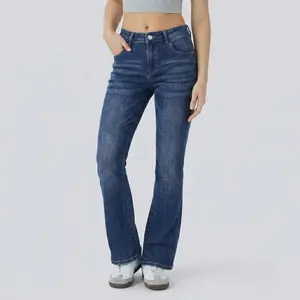 Y2K Low Waisted Flare Jeans Women Vintage Bootcut Denim Pants Streetwear Trend 2026