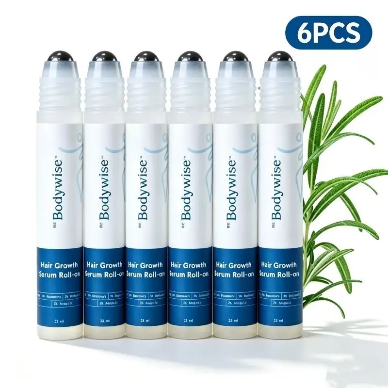 【Buy 3 Get 3 Free】Be Bodywise Advanced Hair Density Roll-On Serum 25ml, Botanical Scalp Serum with Saw Palmetto Rosemary Caffeine Herbasome & Fenugreek, Nourish Scalp Minimize Shedding Support Fuller Hair For All Genders