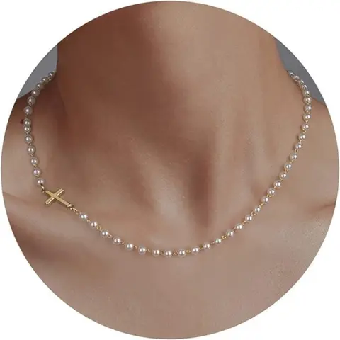 Elegant Simple Cross Pendant Necklace for Women Girls, Dainty Cross Necklace, Daily Wear Necklace, Mini Crucifix Jewelry Gift Idea, Religious Jewelry, Faith Necklace, Alloy Necklace, Cross Chain Design, Perfect Christmas Present for Her