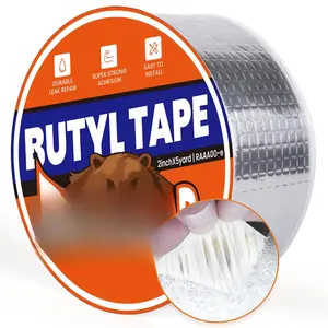Butyl Tape 2inch x16feet, Aluminum Duct Sealing Tape  Sealant Repair Tape for RV Roof, Boat and Pipe Sealing, Glass & EDPM Roof Leak Patching
