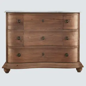 48" Reclaimed Pine Serpentine Vanity with White Marble Top