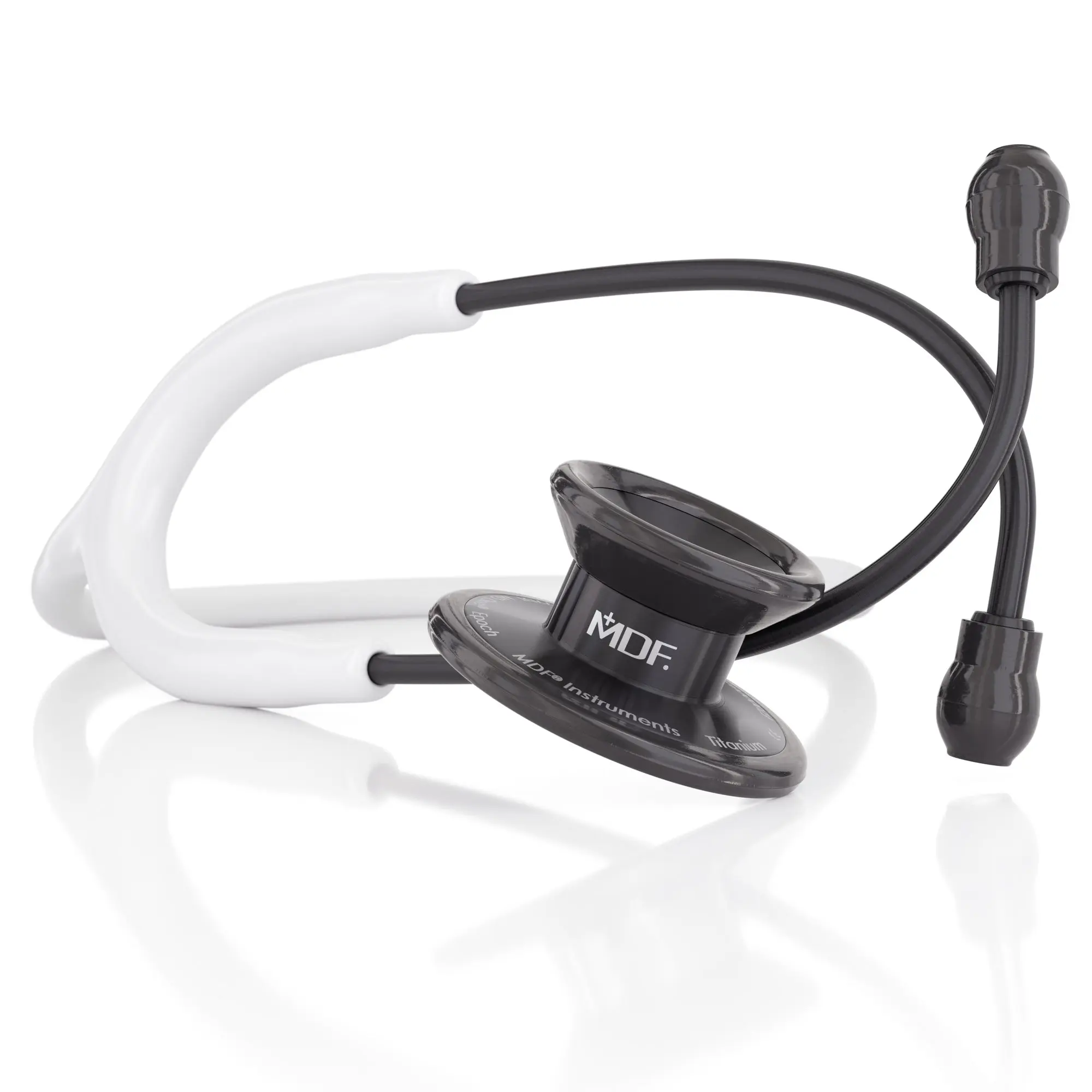 MD One® Epoch® Titanium Adult Stethoscope - White/BlackOut