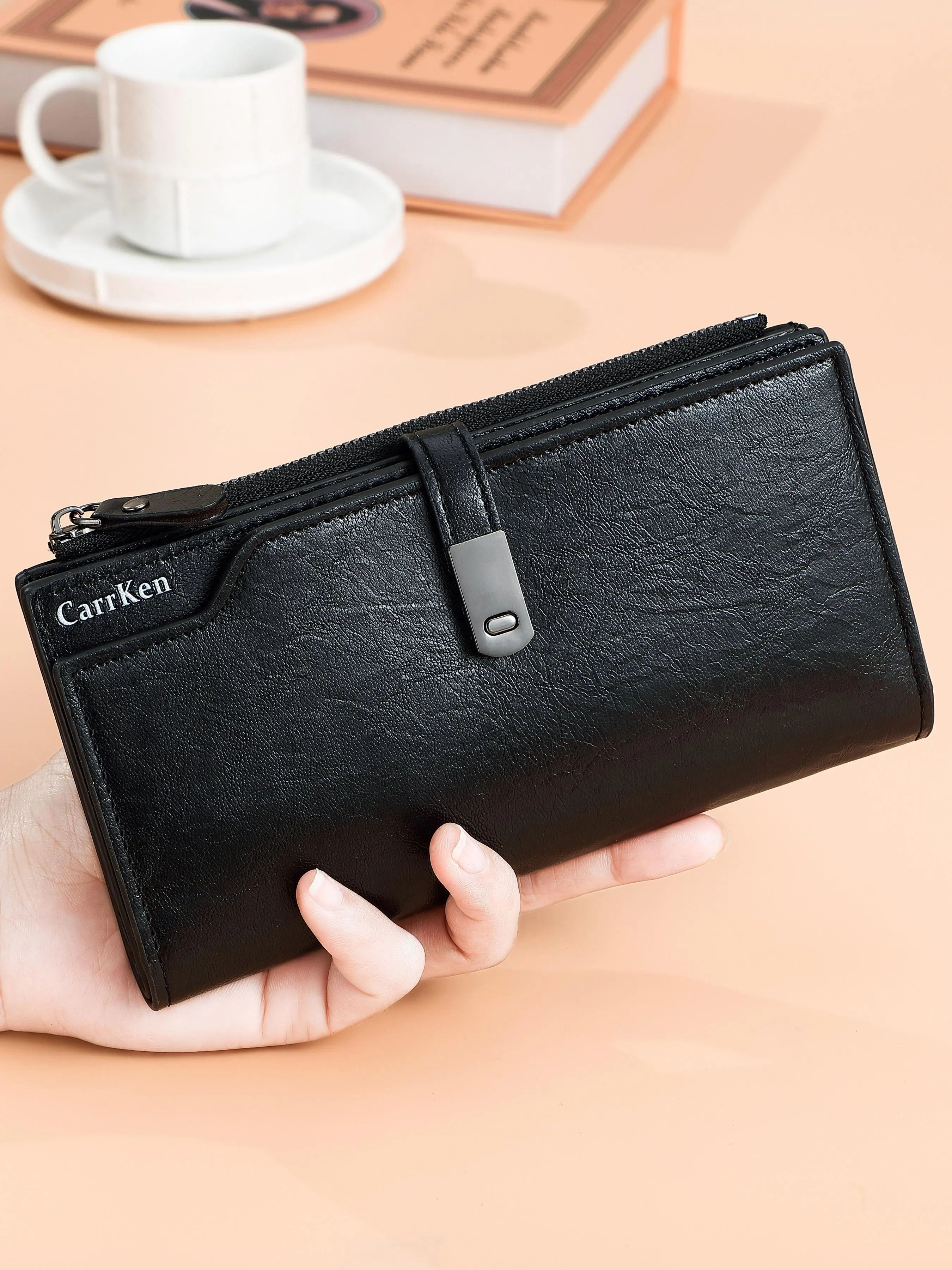 Women's Solid Color Long Wallet 2024 New Style Durable Fashion Wallet Fashionable Stylish Wallet Wallet with Zipper for Daily Used, Casual Trendy Versatile High-quality Daily Wallet Wallets Women