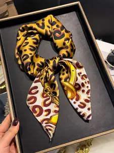 Women's Casual Leopard Print Scarf, Breathable Fabric Multifunctional Headband/bandana/scarf/purse Accessory, Versatile Hair Accessory for Daily Style