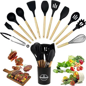 Kitchen Silicone 12-Piece Utensils Set, Baking Kit, Kitchenware Combination, Essential Kitchen Tools, Kitchen Cooking Accessories, Durable and Flexible Design