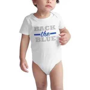 Back The Blue Police Theme Baby Bodysuit Infant Onesie Short Sleeve Playsuit