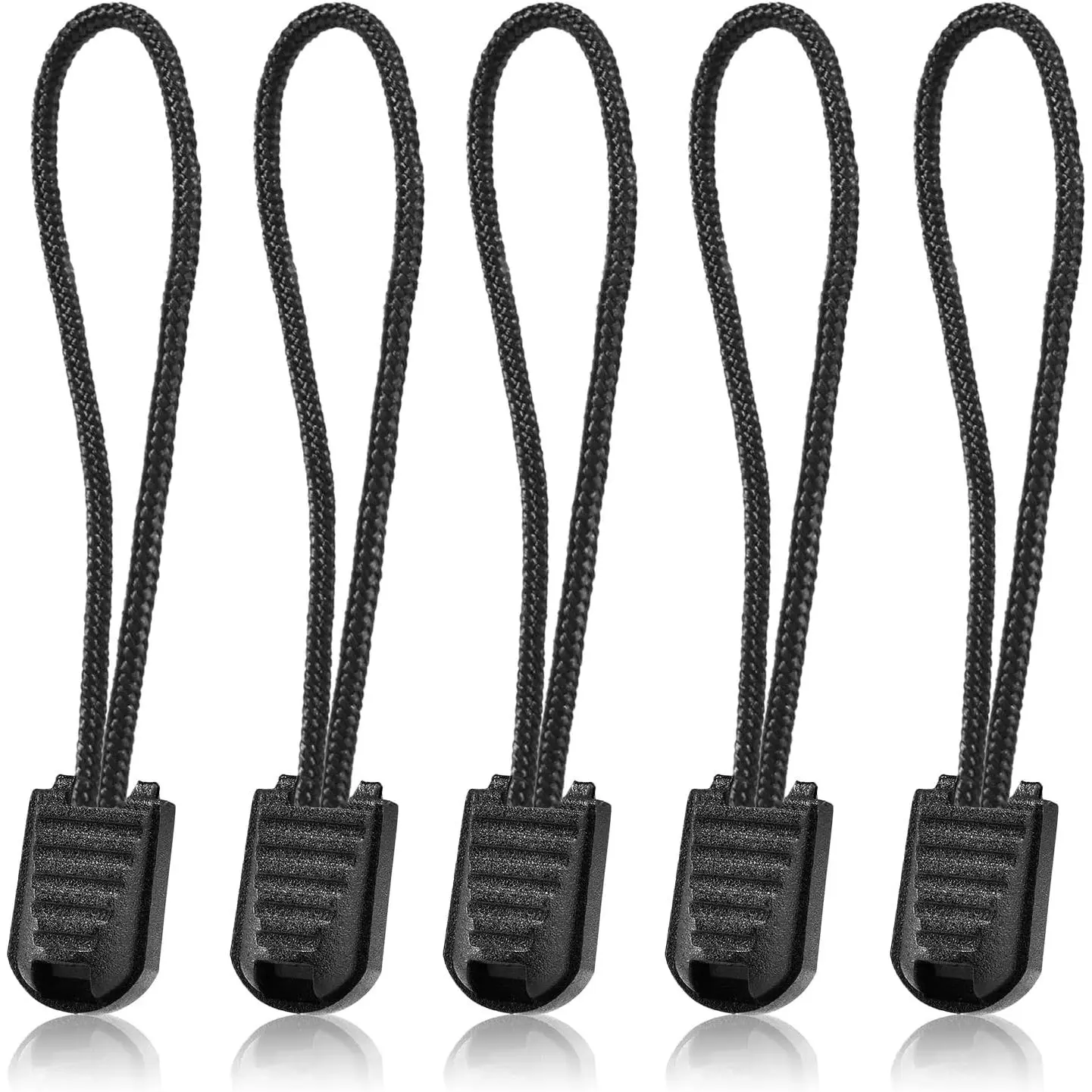 Durable Nylon Multifunctional Paracord Backpack Replacement Zipper Pulls - 10 Pcs Black, 3.3 in Convenient Non-Slip Easy-to-Grip Black Clip, for Daily Use