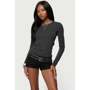 Daphne Ribbed Long Sleeve T Shirt