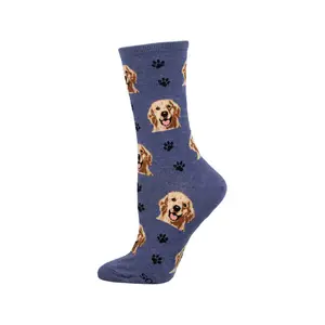 Who's A Good Boy Crew Socks - Women's Cotton Spandex with Dog Pattern, Comfortable Fit, Available in Multiple Colors