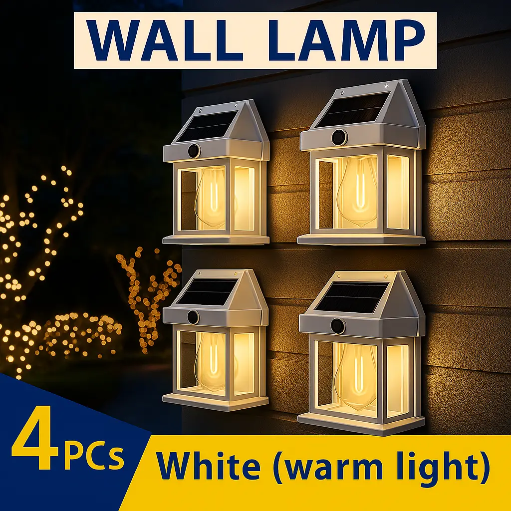 4 Pack Solar Outdoor Wall Lights with Motion Sensor - Waterproof IP65 Garden Security Lighting, 3 Modes Auto Dusk to Dawn, Wireless Decorative Lamp fo