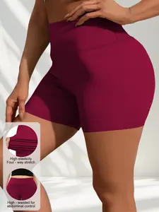 High-Waisted Sporty Shorts for Women, Breathable Fitted Biking Pants, Elastic Waist, Multi-Color Options, Ideal for Yoga & Daily Wear, Breathable Sports Shorts