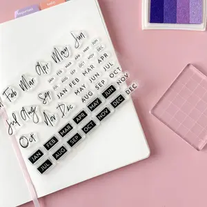 Cursive Script and Serif Font Monthly Stamps