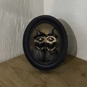 Vintage Victorian Dark Squirrel Pattern Decorative Home Item, Perfect for Halloween Christmas Thanksgiving Wall Decoration