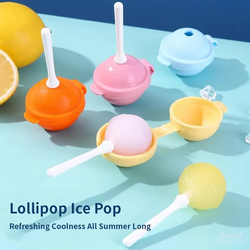 6/10pcs Silicone Lollipop Ice Cream Maker, Homemade Popsicle Molds Shapes, DIY Popsicle Maker for Kids Creativity, Reusable Lolly Ice Ball Mold Fun Kitchen