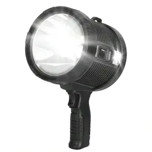 1Pc 30000LM Rechargeable LED Searchlight IPX6 Waterproof Portable Handheld Spotlight Flashlight With 3 Color Filter Lens 6 Lighting Modes