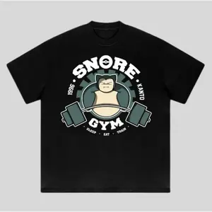 Vintage Snorlax Gym Tee With Snore Graphic Unisex Anime Streetwear For Men And Women