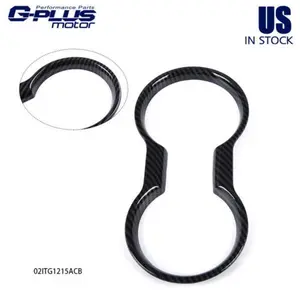 Fit For 15-21 Mustang Carbon Look Center Console Cup Holder Panel Trim Cover