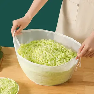 3pcs outdoor camping travel home kitchen soybean milk, juice, tea filter screen, coffee filter, vegetable, fruit, food and beverage filter Large diameter standing drawstring squeeze juice dewatering bag