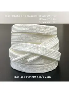 2 Pairs Of 1.2-Meter Extended-Length Solid-Color Thick Flat-Bottom Double-Layer Shoelace Laces