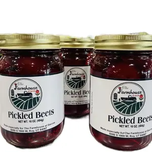 The Farmhouse at Sacco's Pickled Beets 16 oz Jar Sweet & Tangy Flavor Gourmet  Versatile Use for Salads Charcuterie Boards Side Dishes