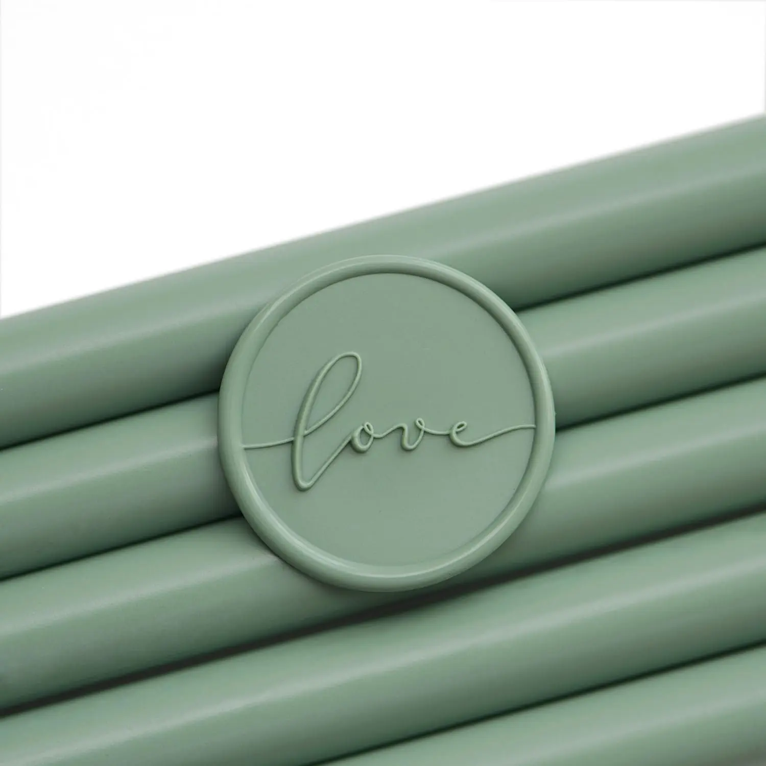 Dusty Sage Green Glue Gun Sealing Wax Sticks for Wax Seal Stamp, Wedding Crafts, Wedding Invitation, 6-Pack DIY Badge Making Supplies