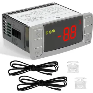 Replacement for XR06CX-4N1F1 Programmable Digital Temperature Controller, 120V 50-60hz Thermostat for Commercial Refrigerators Freezer with Sensor Probe & Mounting Hardware
