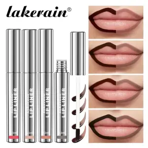 Lakerain Peel Off Matte Lip Liner Set 4 Counts Long Lasting Semi Permanent Matte Finish Women's Gift Mother's Day Present