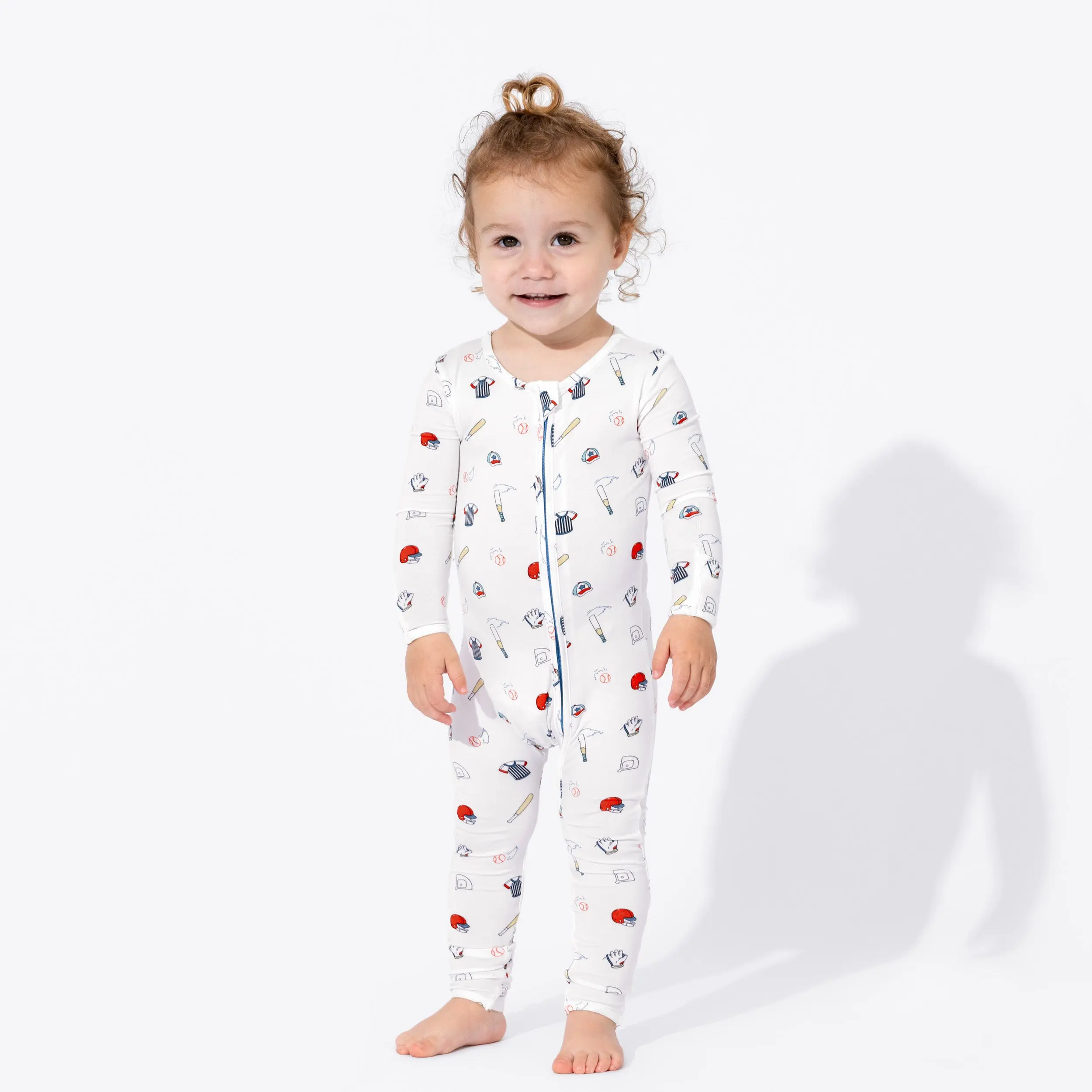 Bellabu Bear Baseball Bamboo Convertible Footie for Baby Boys and Girls